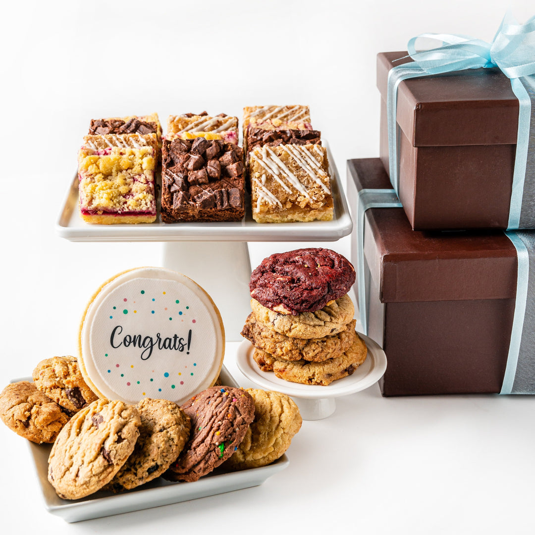 Deluxe Duo Cookie Boxes with Congrats