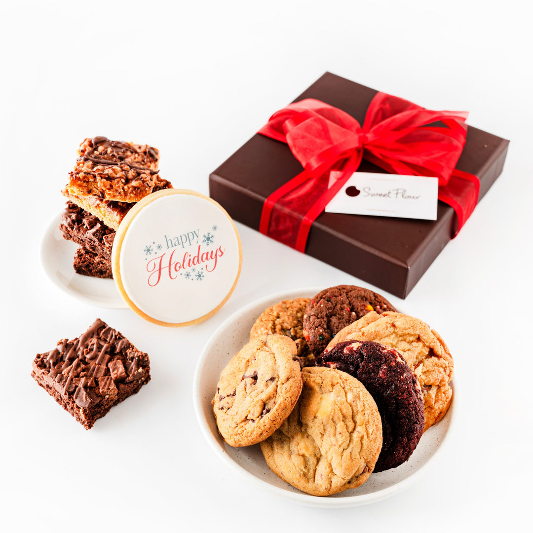 Cookie & Brownie Gift Box + Happy Holidays sugar cookie