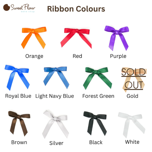 Color chart of ribbon colours