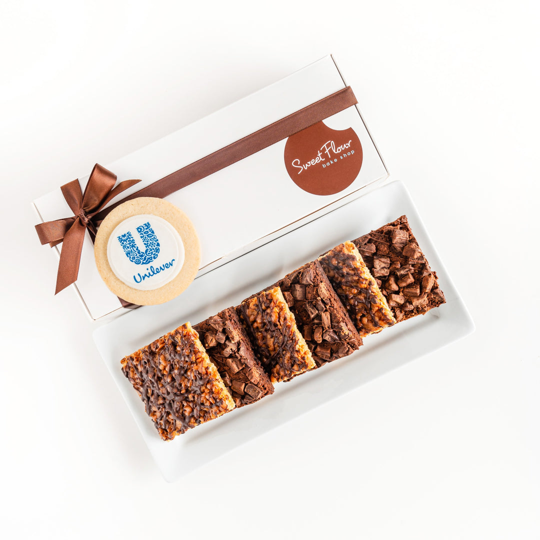 Brownie & Bar Gift Box with Unilver Corproate Logo Cookie
