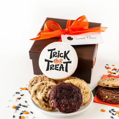 Halloween Cookie Gift Box with Trick or Treat sugar cookie