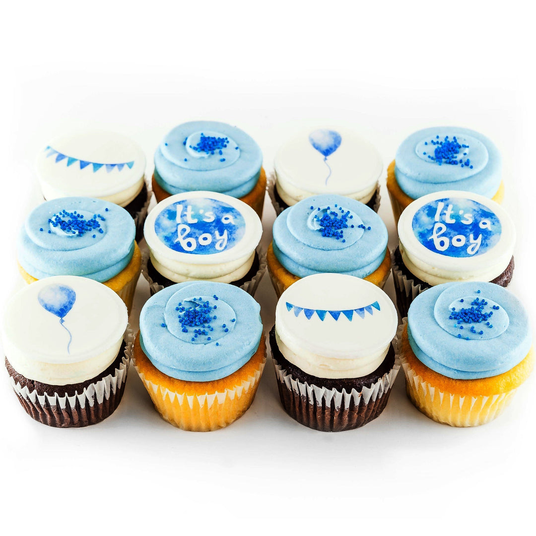 It's a Boy Blue & White Cupcakes