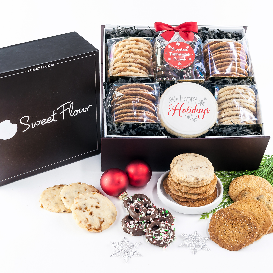 Holiday Gift Box with Chocolates and Cookies
