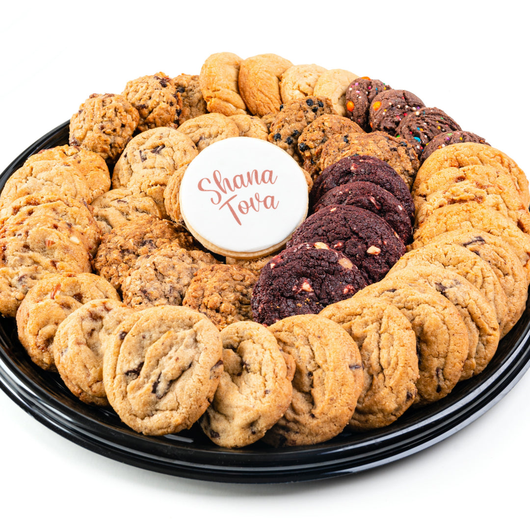 Rosh Hashanah Cookie Tray with Shana Tova cookie for Jewish New Year