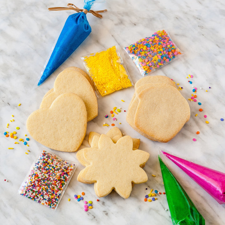 DIY Cookie Decorating Kit with cookies, icing and sprinkles  