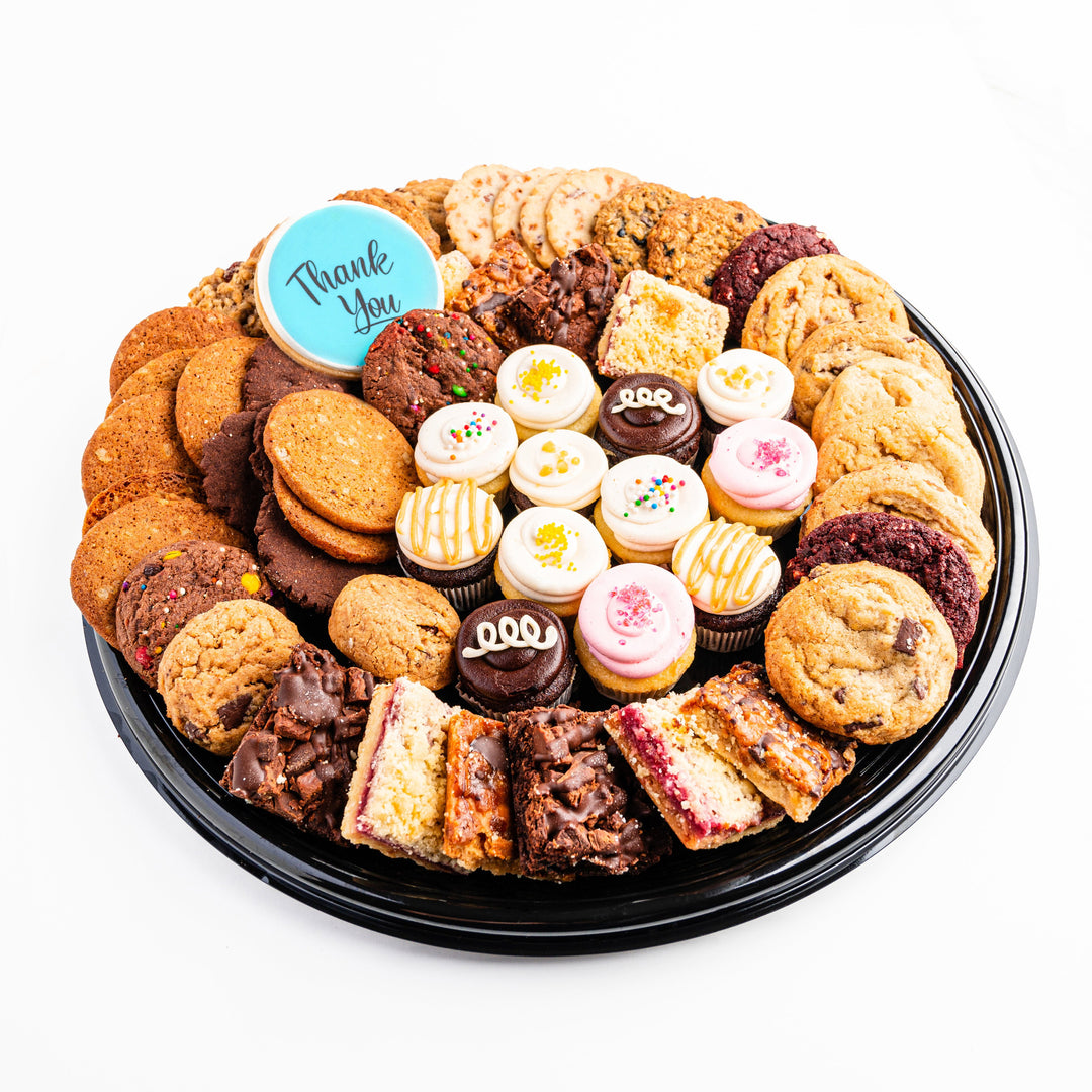 Deluxe Assortment Cookie & Cupcake Tray with Thank You cookie