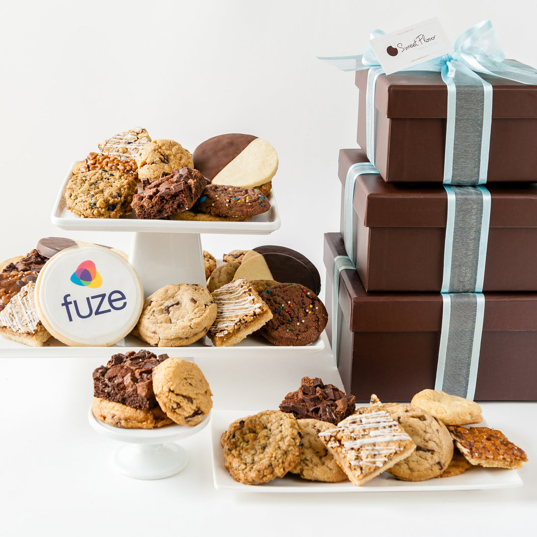 Deluxe Cookie Gift Tower with Logo Cookie