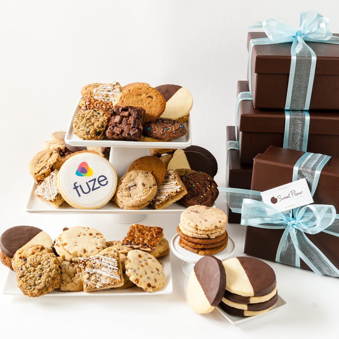 Deluxe Plus Cookie Gift Tower with Logo Cookie