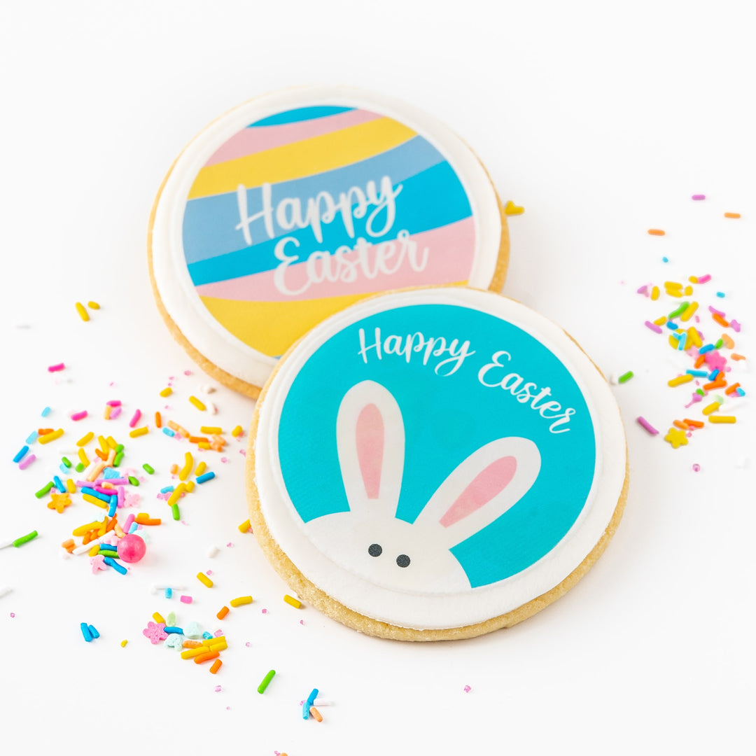 Happy Easter decorated cookies