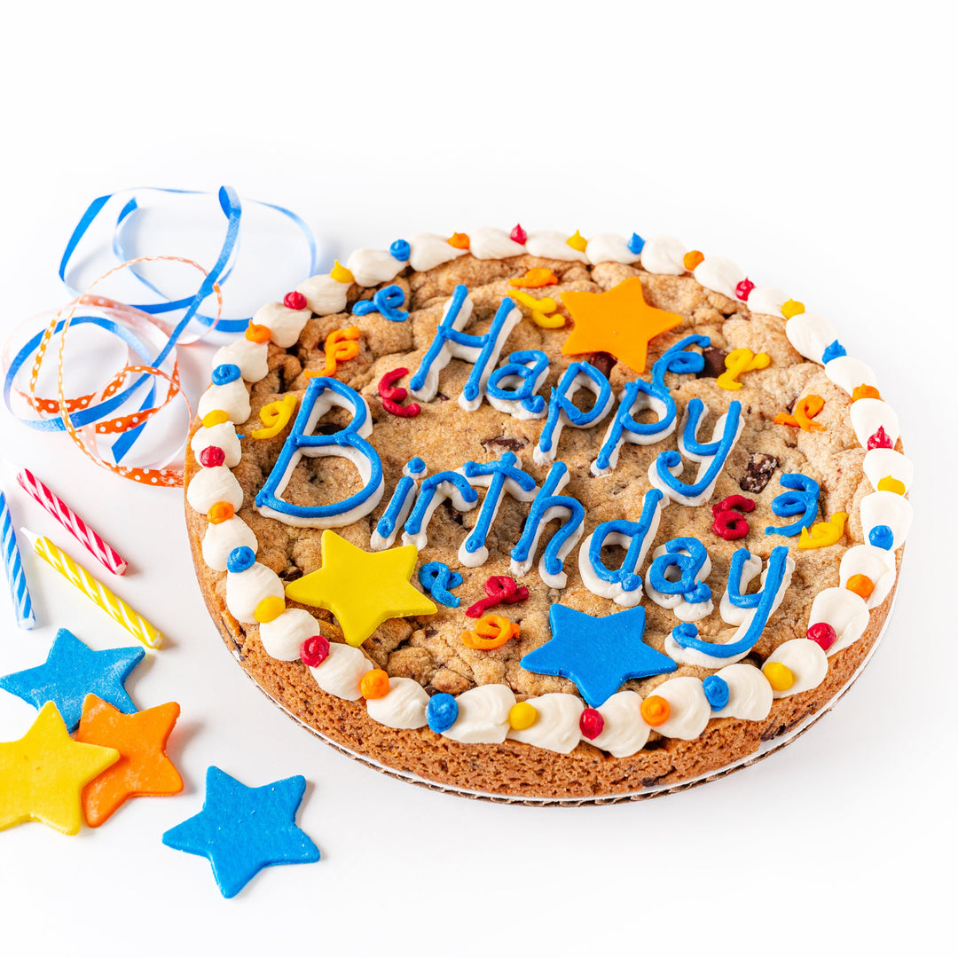 Happy Birthday Cookie Cake with Stars