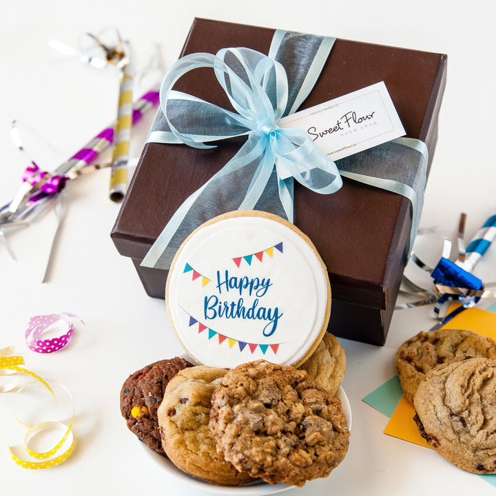Gift Box of 24 Gourmet Cookies + Happy Birthday Cookie