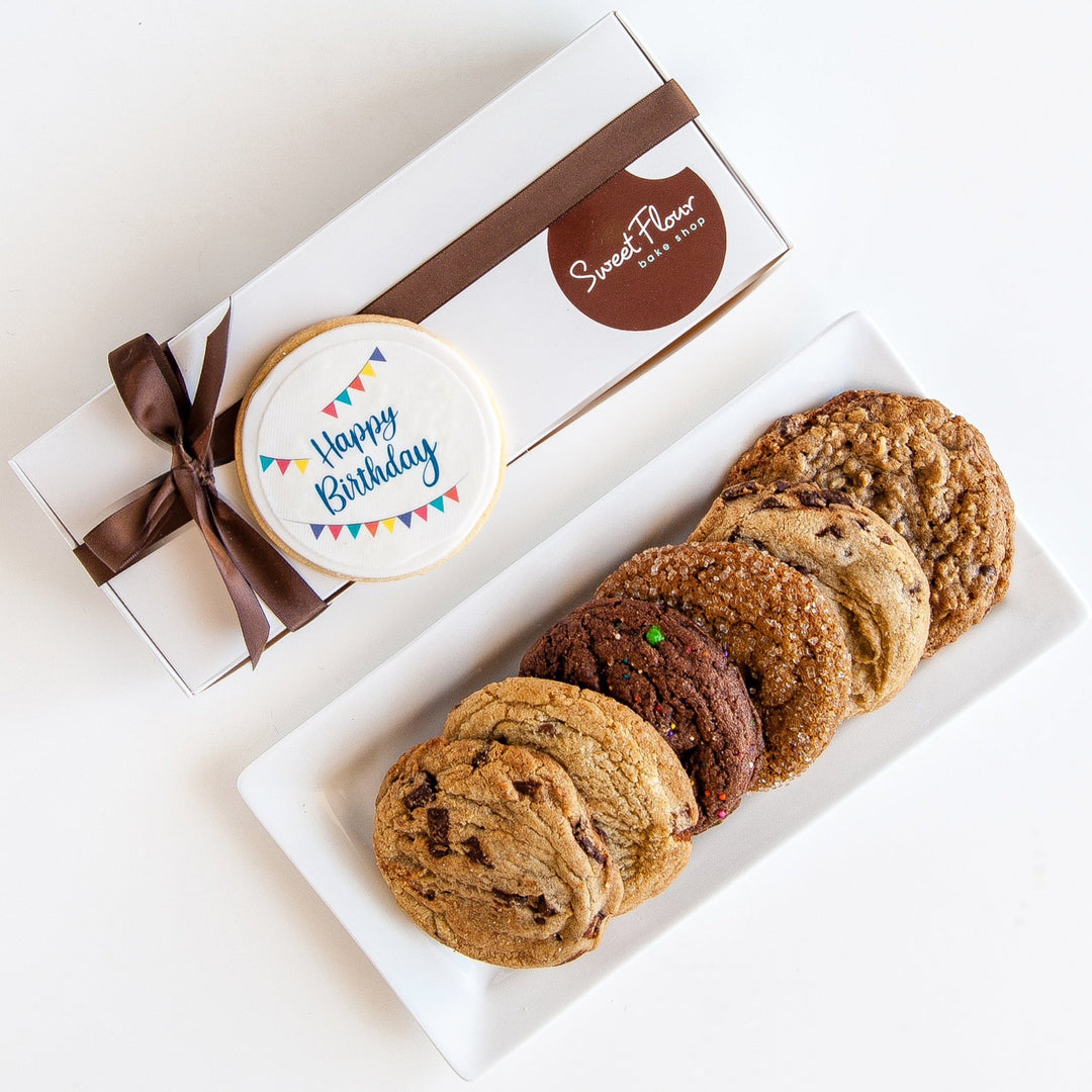 Happy Birthday Cookie Gift Box of 6 Signature Cookies + Ribbon