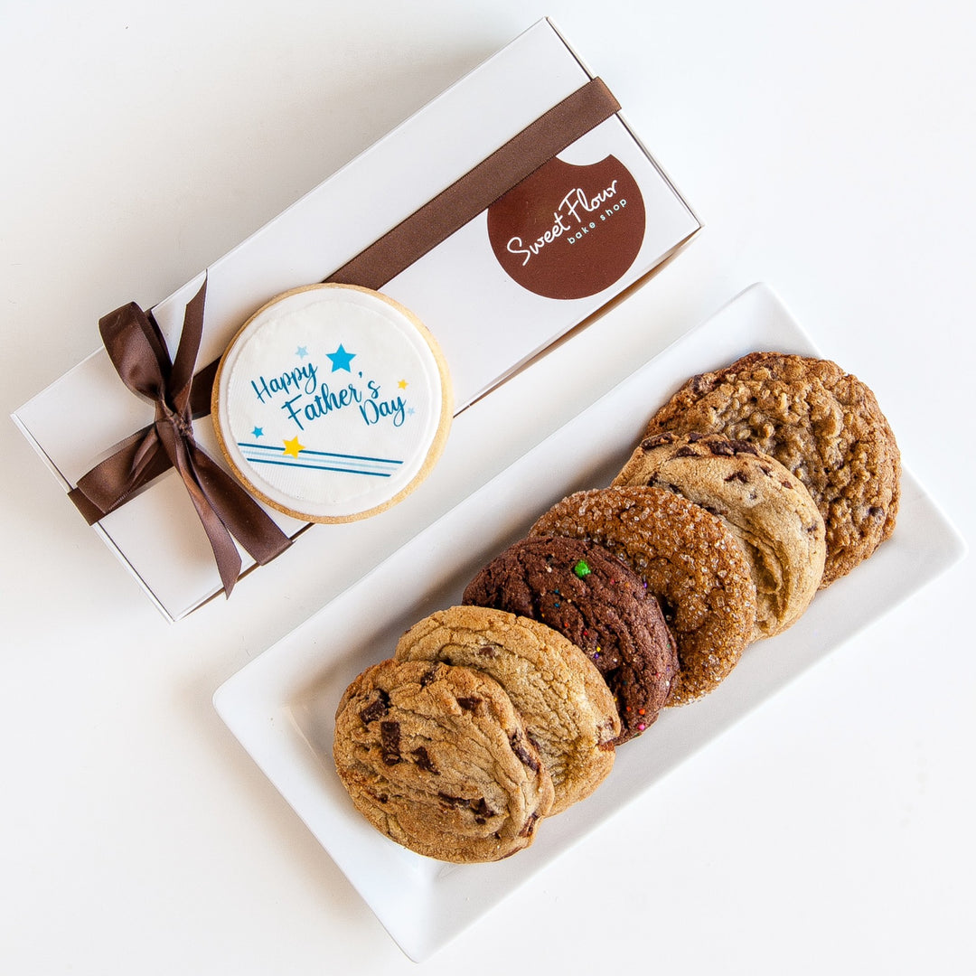 Gift Box of 6 Cookies with Happy Father's Day decorated cookie