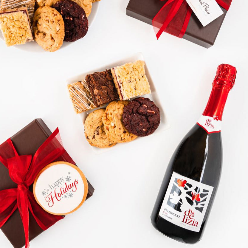 Holiday Cookie Gift Box with Prosecco
