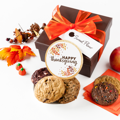 Gourmet Cookie Gift Box + Happy Thanksgiving sugar cookie