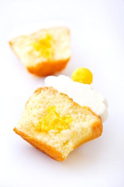 open passionfruit cupcake