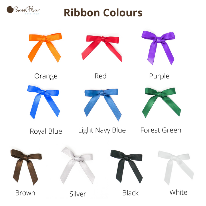 Variety of ribbon colours for gifts