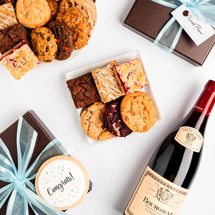 Gift Box of Cookies + Bottle of Red Wine