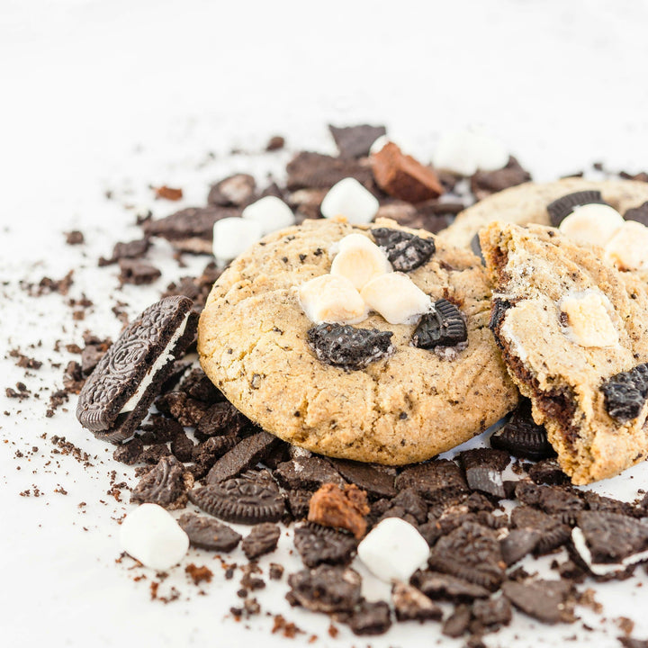 Midnight Affair fully loaded stuffed cookie with Oreos, marshmallow with brownie batter