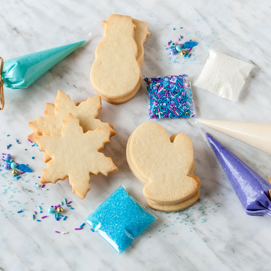 Winter Sugar Cookies with Icing and Sprinkles